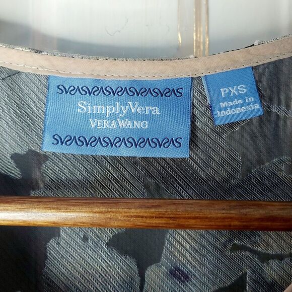 Vera Wang Floral Petite Silky Camisole Tank Top Sleeveless Blouse Sz PXS - Picture 6 of 10